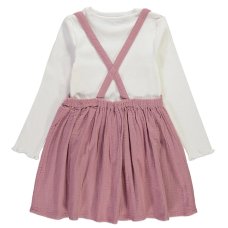 GX563: Girls Embroidered Floral Pinafore & Top Outfit (1-8 Years)